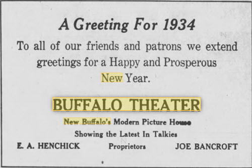 Buff-Lo Theatre - Maybe And Earlier Incarnation Dec 30 1933 (newer photo)